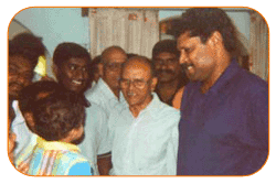 Mr. N Bitra, Friends & Family, With Mr. Kapil Dev & Sri PNV Prasad, Ex. SAAP Chairman, The occasion of Kinetic Boss Vehicle Opening at Bitra's House At Banjara Hills, Road No. 10, On 21st Oct'2002. Mr. N Bitra, Friends & Family, With Mr. Kapil Dev & Sri PNV Prasad, Ex. SAAP Chairman, The occasion of Kinetic Boss Vehicle Opening at Bitra's House At Banjara Hills, Road No. 10, On 21st Oct'2002.