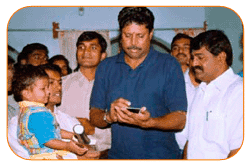 Mr. N Bitra, Friends & Family, With Mr. Kapil Dev & Sri PNV Prasad, Ex. SAAP Chairman, The occasion of Kinetic Boss Vehicle Opening at Bitra's House At Banjara Hills, Road No. 10, On 21st Oct'2002. Mr. N Bitra, Friends & Family, With Mr. Kapil Dev & Sri PNV Prasad, Ex. SAAP Chairman, The occasion of Kinetic Boss Vehicle Opening at Bitra's House At Banjara Hills, Road No. 10, On 21st Oct'2002.