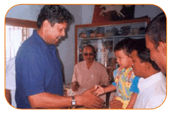 Mr. N Bitra, Friends & Family, With Mr. Kapil Dev & Sri PNV Prasad, Ex. SAAP Chairman, The occasion of Kinetic Boss Vehicle Opening at Bitra's House At Banjara Hills, Road No. 10, On 21st Oct'2002. Mr. N Bitra, Friends & Family, With Mr. Kapil Dev & Sri PNV Prasad, Ex. SAAP Chairman, The occasion of Kinetic Boss Vehicle Opening at Bitra's House At Banjara Hills, Road No. 10, On 21st Oct'2002.