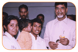 Mr N Bitra & Mrs N.P.Bitra & Bill Bitra with Ex. Chief Minister Of Andhra Pradesh, January 1st' 2003, On the occasion of New Year Greeting Wishes
Mr N Bitra & Mrs N.P.Bitra & Bill Bitra with Ex. Chief Minister Of Andhra Pradesh, January 1st' 2003, On the occasion of New Year Greeting Wishes